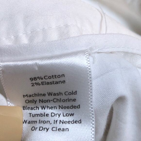 Talbots Womens Pants White High Rise Signature Zip Cargo Pockets Stretch 10 - Picture 6 of 12